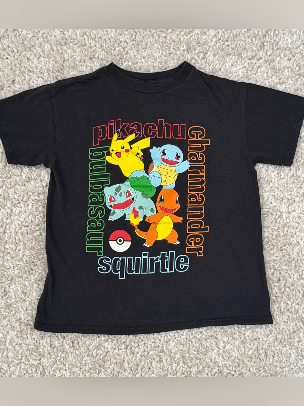 Pokémon Pikachu Charmander Squirtle Bulbasaur Kids Graphic Tee S